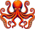 RL Rodrigues octopus mascot illustration